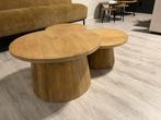 SALONTAFELS rond set van 3 blank mango 70 CM actie prijs, 1 of 2 laden, Minder dan 100 cm, 50 tot 75 cm, Salontafelset 3 maten massief mango 70 x70 speciale prijs