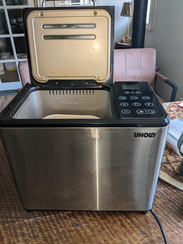 Unold broodbakmachine met keramisch bakblik PFAS vrij, Witgoed en Apparatuur, Broodbakmachines, Zo goed als nieuw, Met timer, Kijkvenster