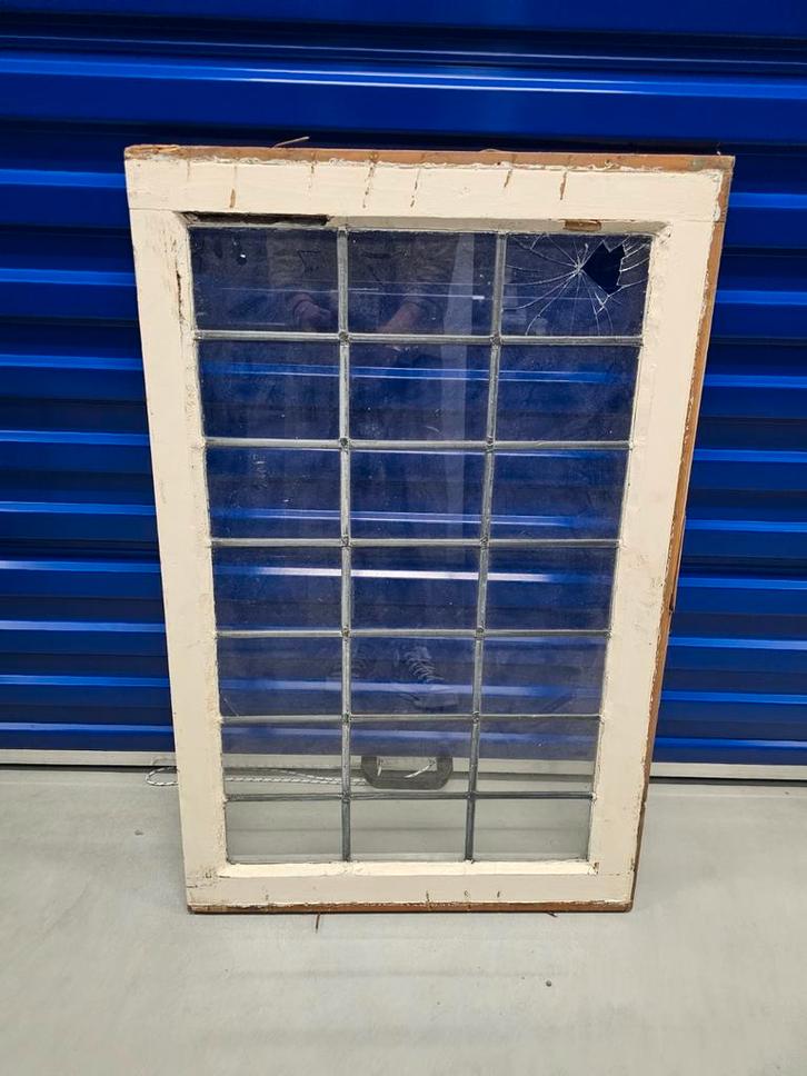 Antiek Glas in Lood Raam Dijkwoning, Antiek en Kunst, Antiek | Glas en Kristal, Ophalen