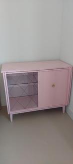 Roze Retro Vitrinekast met Schuifdeuren, Ophalen