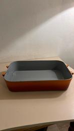Emaille oranje ovenschaal.  Zeer zwaar, Ophalen, Zo goed als nieuw, Overige materialen, Overige typen
