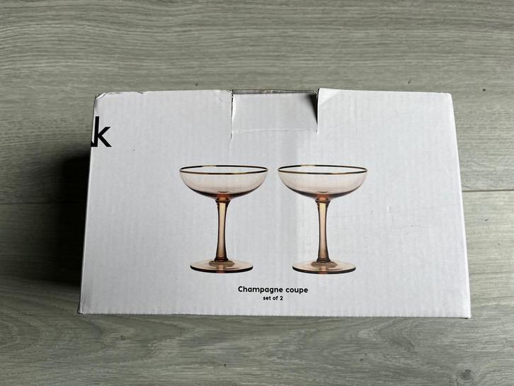 &k amsterdam Champagneglazen 0,2 L - 2 st. Nieuw, Huis en Inrichting, Keuken | Servies, Nieuw, Glas of Glazen, Glas, Ophalen of Verzenden