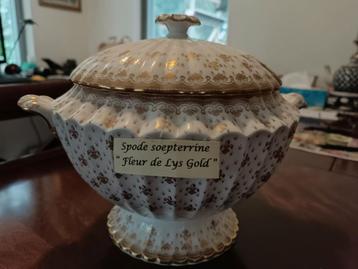 SPODE Fleur. De Lyse GOLD Soepterrine  beschikbaar voor biedingen