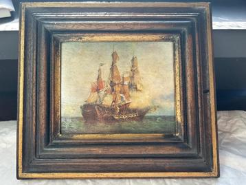 Prachtig klein en zeer oud schilderijtje  antiek schilderij  beschikbaar voor biedingen