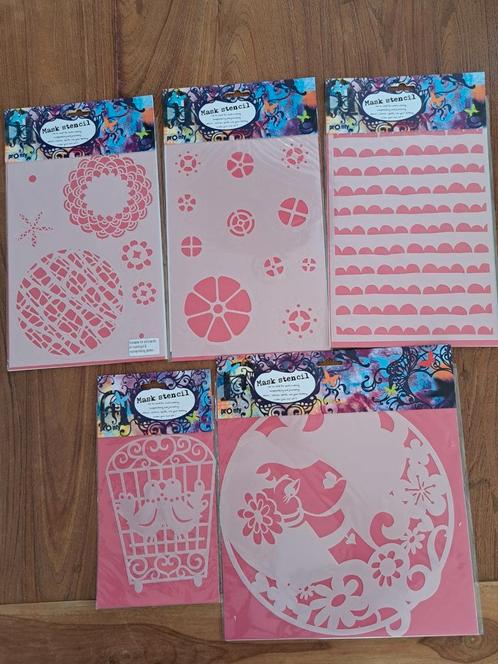 5x PRONTY MASK STENCIL SJABLOON MIXED MEDIA ART JOURNALING, Hobby en Vrije tijd, Scrapbooking, Nieuw, Frame of Mal, Overige merken