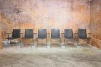 ZGAN!! 6 grijze leren Leolux Natello design eetkamerstoelen