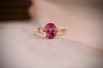 Vintage 9 karaat toermalijn en diamant