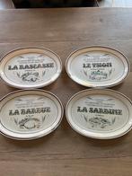 Set van 4 vintage vis schalen - Faïencerie de Gien, Gebruikt, Porselein of Keramiek, Schaal, Ophalen of Verzenden