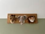 Wanddecoratie met jungle dieren op eikenplank, Kinderen en Baby's, Kinderkamer | Inrichting en Decoratie, Ophalen of Verzenden