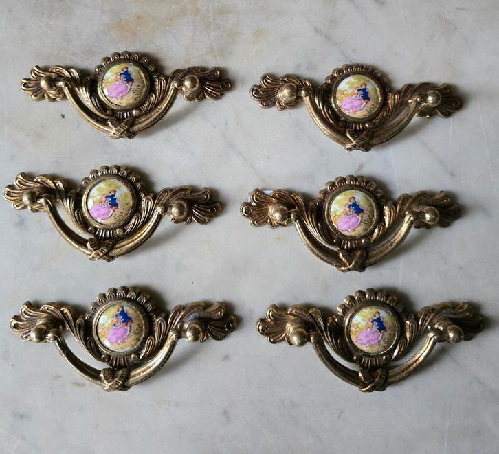 Antiek messing greepjes victoriaans barok, Antiek en Kunst, Antiek | Koper en Brons, Ophalen of Verzenden