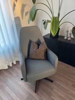 Grijze draaibare fauteuil zwarte poten, Huis en Inrichting, Fauteuils, Ophalen, Zo goed als nieuw, 75 tot 100 cm, 50 tot 75 cm