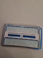 4018 Vintage Autokalender Autoschade Hendriks B.V. Horst, Verzamelen, Stickers, Ophalen of Verzenden, Gebruikt