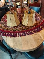 Vintage Tafellampen met Houten Details, Gebruikt, Vintage, Ophalen of Verzenden, Minder dan 100 cm