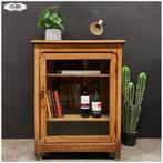 Oud, grenen vitrinekastje met uittrek bladen - keukenkastje, Ophalen, 50 tot 100 cm, Nb, Nb