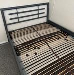 Metalen bed ombouw 120x200 cm, antraciet, Huis en Inrichting, Slaapkamer | Bedden, Ophalen, Zo goed als nieuw, Twijfelaar, 120 cm