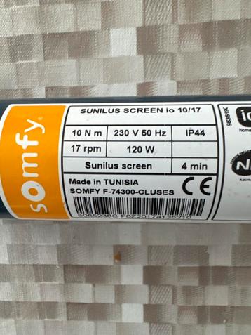 Somfy buismotor - Sunilus Screen io 10/17 beschikbaar voor biedingen
