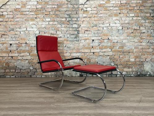 Tecta D35 & C35 bij TheReSales, Huis en Inrichting, Fauteuils, Zo goed als nieuw, Leer, Metaal, 50 tot 75 cm, 100 tot 125 cm, Ophalen of Verzenden