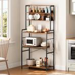 Keukenkast – Keukenrek Staand-Keukentrolley - 80x40x172 cm, Ophalen, Zwart, Nieuw, 50 tot 100 cm