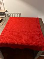 NIEUW HANDGEMAAKT BABYDEKEN WIKKELDOEK SPREI WOL ORANJEROOD, Ophalen of Verzenden, Nieuw, 100 cm of meer, Deken