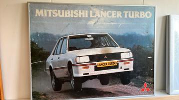 Mitsubishi Lancer Turbo dealer poster in lijst beschikbaar voor biedingen