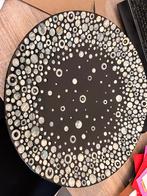 Mooie schaal zwart met parelmoer, Overige materialen, Gebruikt, Schaal, Rond