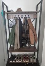 Kapstok met hoedenplank en schoenenplank, houtlook, staal, Huis en Inrichting, Kasten | Kledingkasten, Ophalen, Gebruikt, 50 tot 100 cm