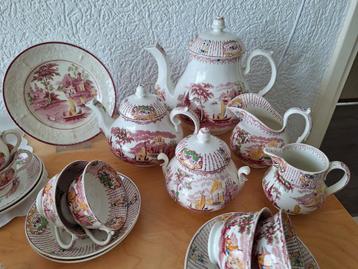 Antiek Petrus Regout Koffie-/Theeservies Fancy beschikbaar voor biedingen