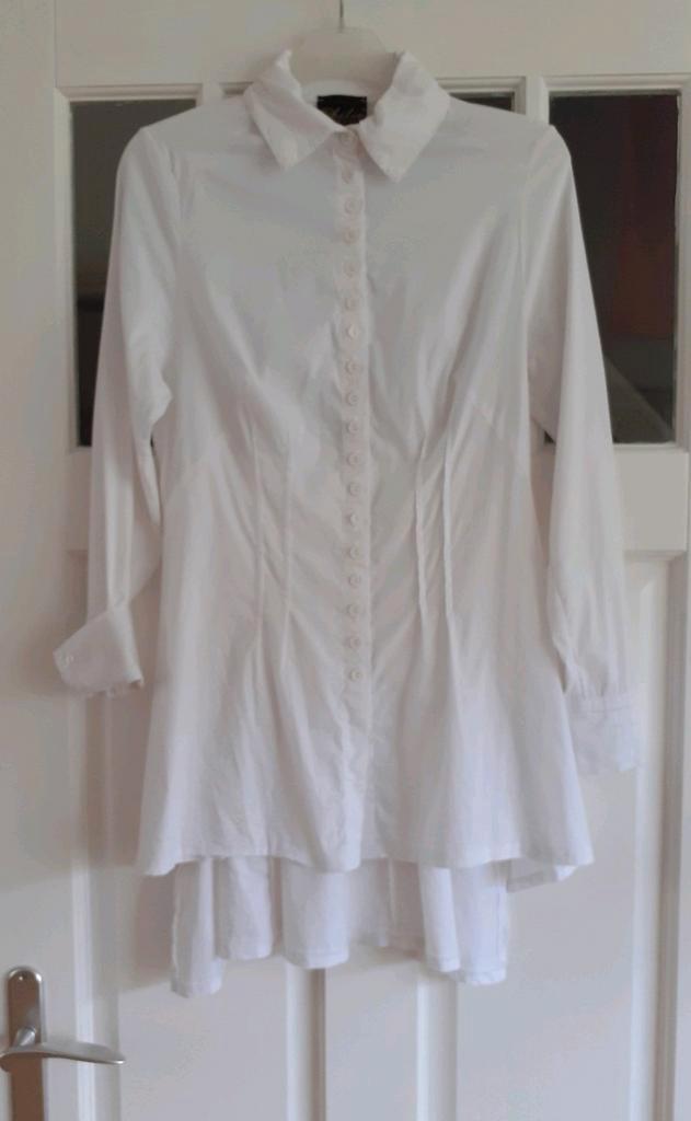 Ophilia lange witte blouse maat 2, Kleding | Dames, Blouses en Tunieken, Zo goed als nieuw, Maat 42/44 (L), Wit, Ophalen of Verzenden