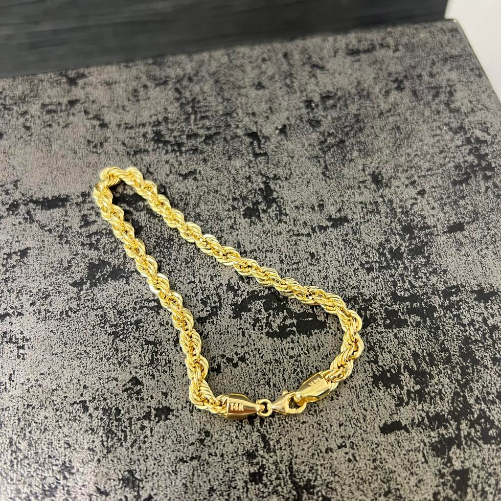 14 karaat gouden rope armband chain schakel, Sieraden, Tassen en Uiterlijk, Kettingen, Ophalen of Verzenden, Zo goed als nieuw