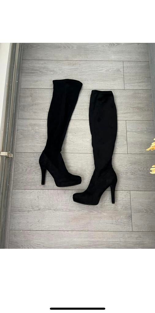 Zwarte hoge knielaarzen maat 37, Ophalen, Hoge laarzen, Zwart, Zo goed als nieuw