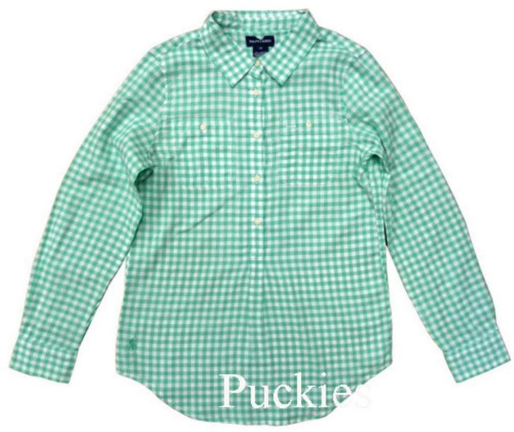 Maat 110 *SALE Groen/wit geruite Ralph LAUREN blouse NIEUW, Kinderen en Baby's, Kinderkleding | Maat 110, Nieuw, Meisje, Overhemd of Blouse