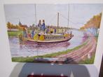een leuk tegeltableau van westraven met een trekschuit, Antiek en Kunst, Ophalen of Verzenden