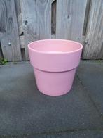 Roze bloempot, Rond, Zo goed als nieuw, Aardewerk, Tuin