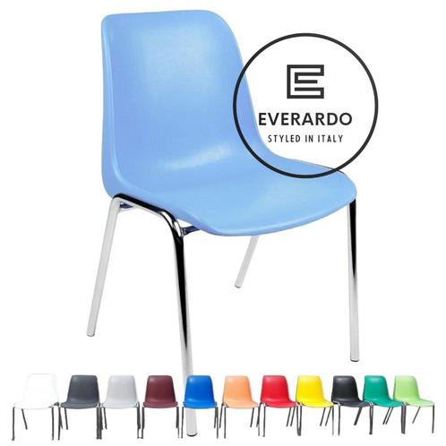 Kantinestoel Helene lichtblauw stapelstoel Helene kuipstoel, Huis en Inrichting, Stoelen, Nieuw, Vijf, Zes of meer stoelen, Kunststof