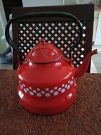Grote ketel emaille Rood met witte stippen, Antiek en Kunst, Antiek | Emaille, Ophalen of Verzenden