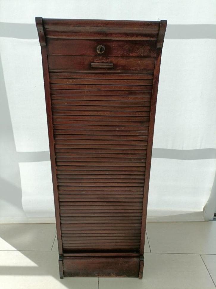Retro, vintage rolluik kast, antiek roldeur kast, archief, Verzamelen, Retro, Huis en Inrichting, Ophalen