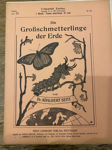 Oude prent van vlinders SEITZ dr. Adalbert tijdschrift beschikbaar voor biedingen