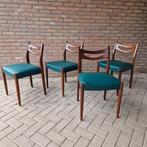 Set 4 vintage stoelen deense teakhouten stoelen mid century, Antiek en Kunst, Antiek | Meubels | Stoelen en Banken, Ophalen of Verzenden