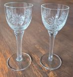 2 Murano gegraveerd port likeur glazen, Ophalen of Verzenden