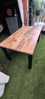 Tafel 160 x 90 met mango kunststof blad, Huis en Inrichting, Tafels | Eettafels, Ophalen, Kunststof, 50 tot 100 cm, Zo goed als nieuw