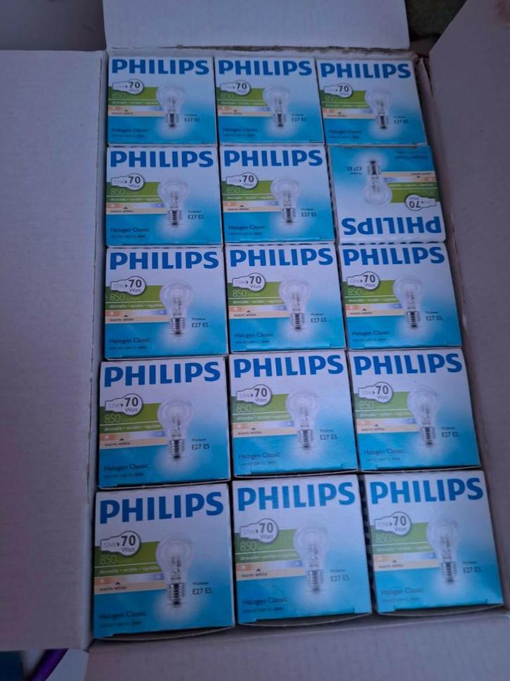 Nieuwe Philips halogeen gloeilampen, Huis en Inrichting, Lampen | Losse lampen, Nieuw, Halogeen (gloei)lamp, 60 watt of meer, E27 (groot)