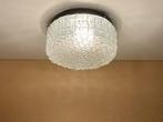 Prachtige plafondlamp van helder bewerkt glas doorsnee 20 cm, Ophalen of Verzenden, Gebruikt, Glas