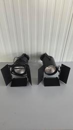 2 Showroomlampen met kleppen, Gebruikt, Gloeilamp, 60 watt of meer, Bipin of Steekvoet