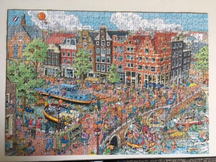 puzzel Fleroux, Cities of the world: Amsterdam, Hobby en Vrije tijd, Denksport en Puzzels, Zo goed als nieuw, Legpuzzel, 500 t/m 1500 stukjes
