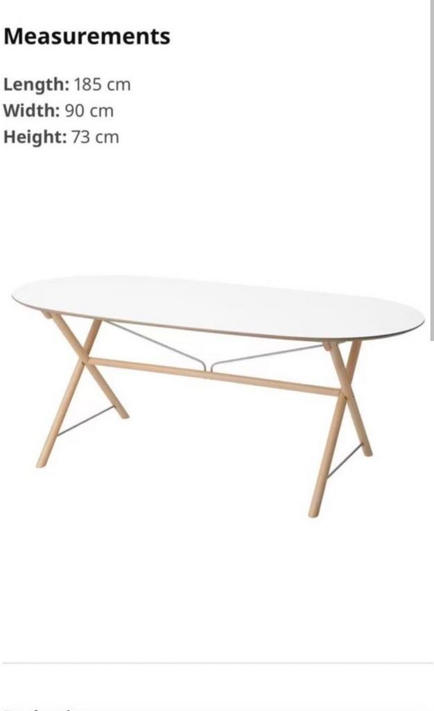 Dining table IKEA, Huis en Inrichting, Tafels | Eettafels, Zo goed als nieuw, 50 tot 100 cm, 150 tot 200 cm, Vijf personen of meer