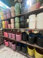 Super leuke kleurige geglazuurde potten, Tuin en Terras, Bloempotten, Rond, Nieuw, Minder dan 40 cm, Aardewerk