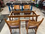 Houten Eettafel met 4 Stoelen, Ophalen, Gebruikt