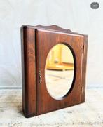 Vintage houten wandkastje met spiegel / medicijnkastje, Antiek en Kunst, Ophalen of Verzenden