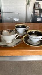 2 sets van aparte kop en schotels met suikerpot, Ophalen of Verzenden