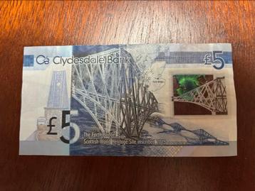 Schotland £5 Pounds / Pond Clydesdale Bank 2015 beschikbaar voor biedingen